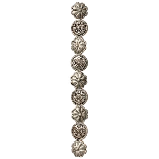 12 Pack: Silver Plated Flower Scroll Lentil Beads, 14mm by Bead Landing™